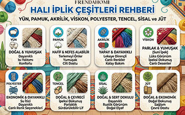Halı İplik Çeşitleri Rehberi: Yün, Pamuk, Akrilik, Viskon, Polyester, Tencel, Sisal ve Jüt