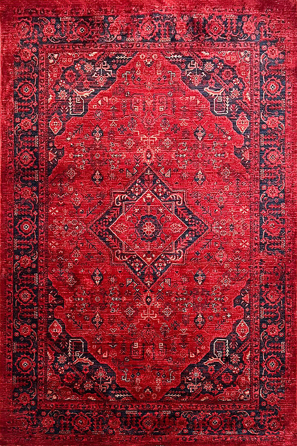 Afghan Antik Desenli Otantik Görünümlü Esoteric Vintage Kırmızı Halı Af01 - 2