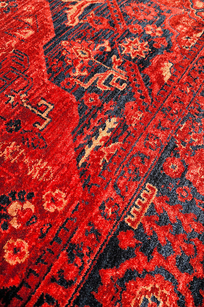Afghan Antik Desenli Otantik Görünümlü Esoteric Vintage Kırmızı Halı Af01 - 3