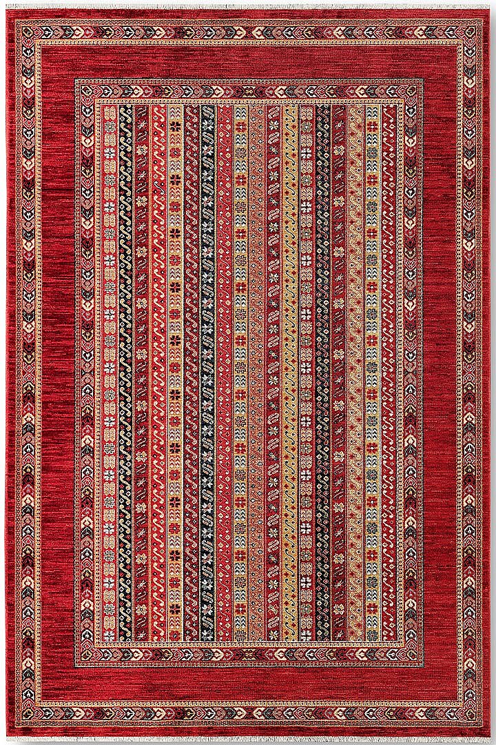 Afghan Antik Desenli Otantik Görünümlü Esoteric Vintage Kırmızı Halı Af02 - Frenda (1)