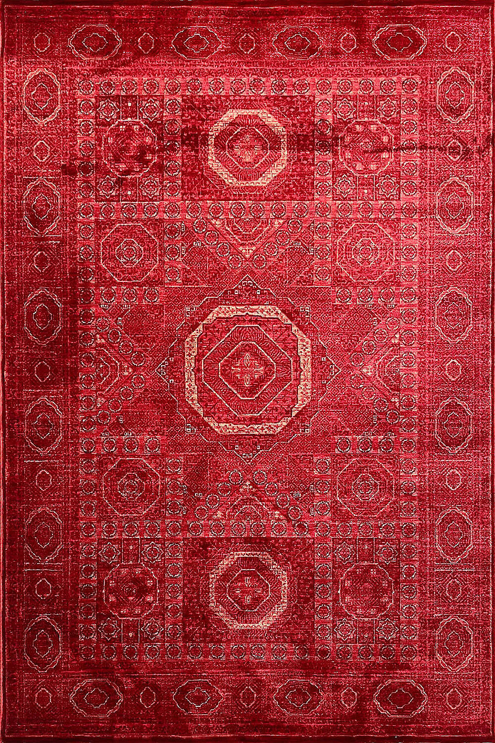 Afghan Antik Desenli Otantik Görünümlü Esoteric Vintage Kırmızı Halı Af03 - 2
