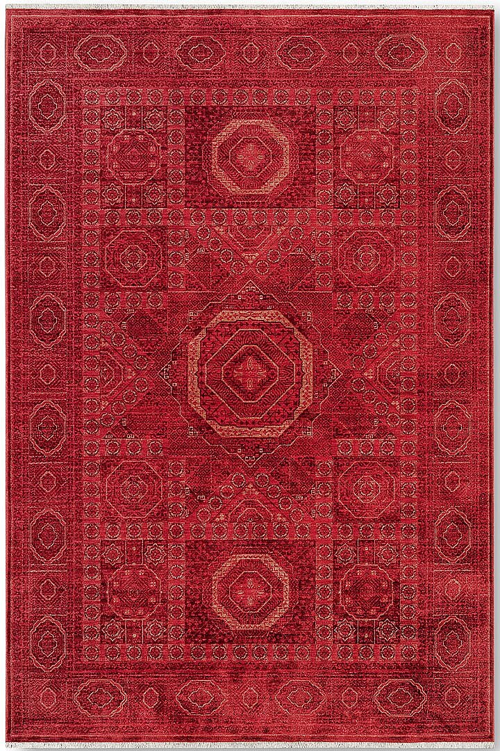 Afghan Antik Desenli Otantik Görünümlü Esoteric Vintage Kırmızı Halı Af03 - Frenda (1)