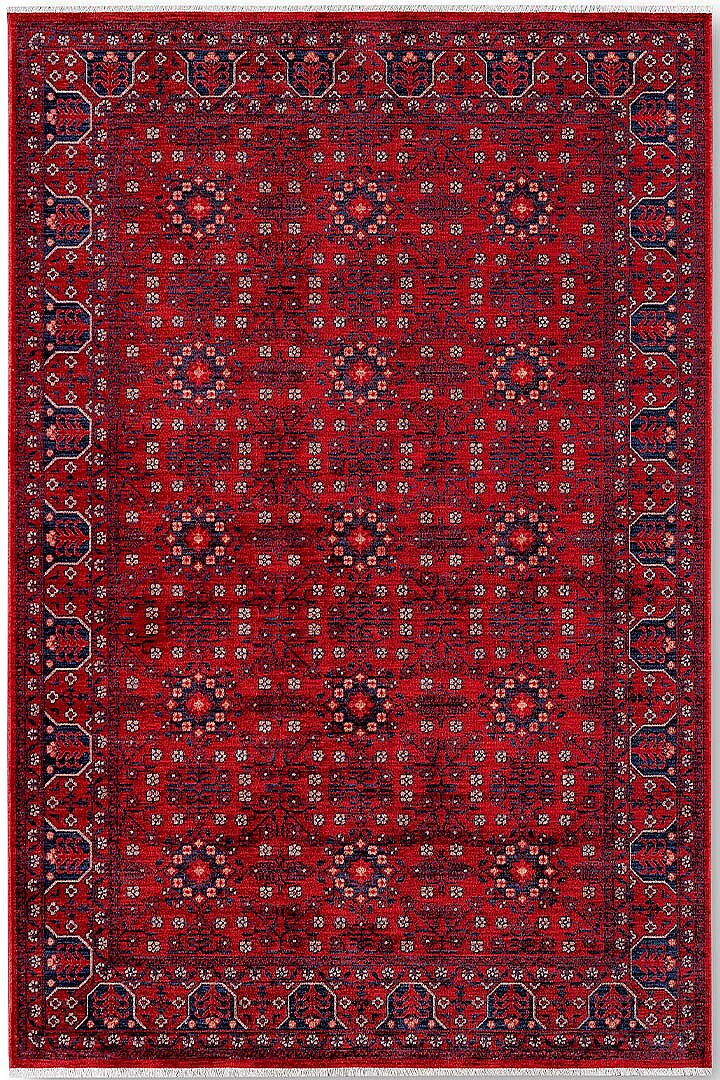 Afghan Antik Desenli Otantik Görünümlü Esoteric Vintage Kırmızı Halı Af04 - Frenda (1)