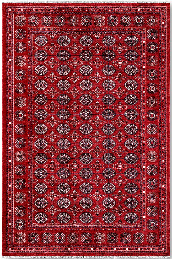 Afghan Antik Desenli Otantik Görünümlü Esoteric Vintage Kırmızı Halı Af05 - Frenda (1)