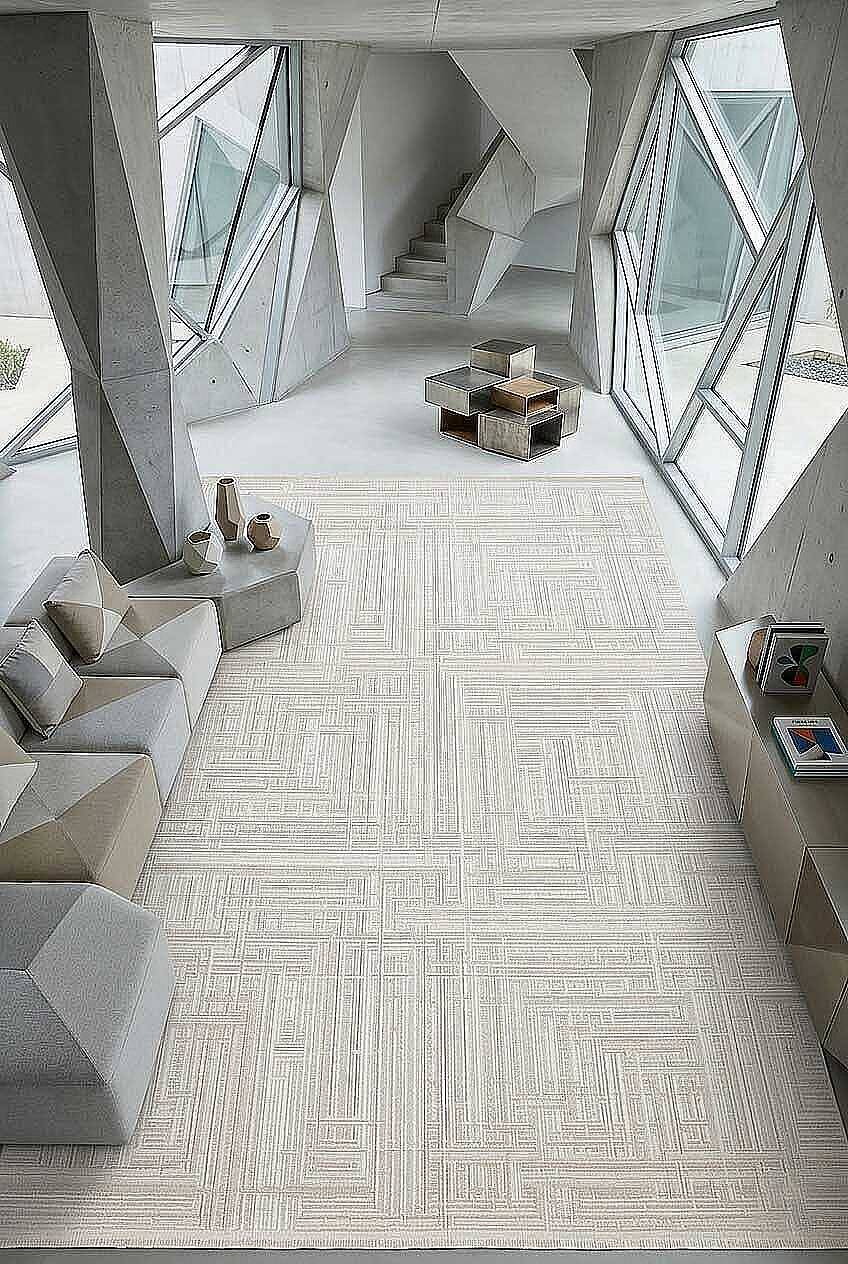 Alya Modern İtalyan Tasarım Makine Halısı Al01 Kemik - 1