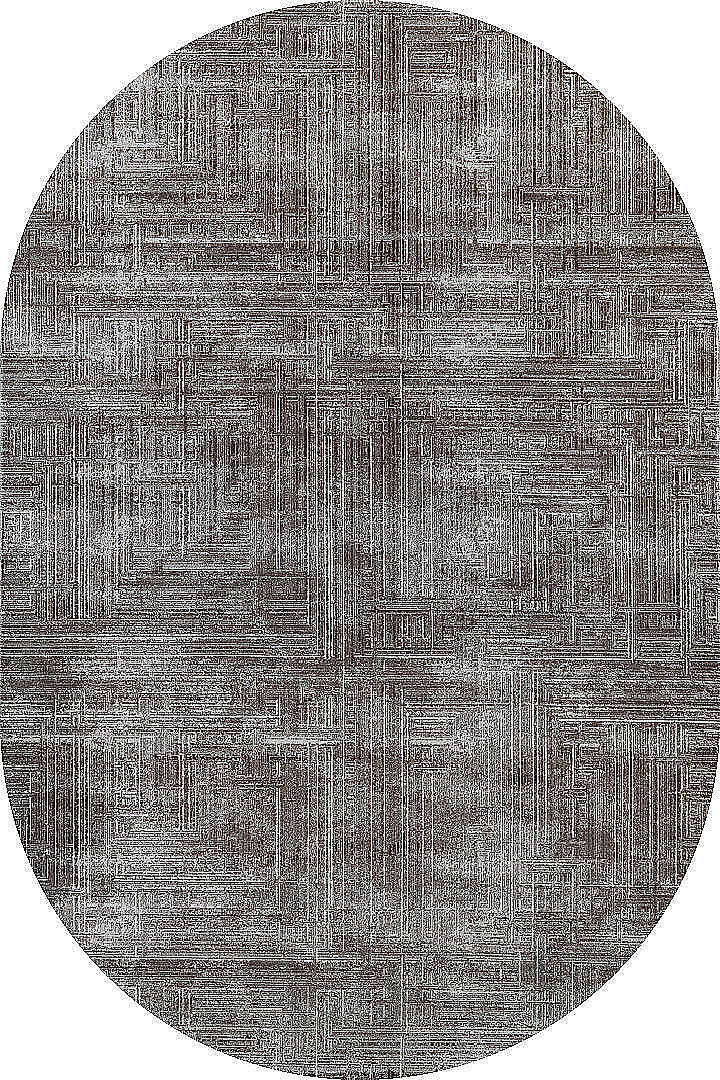 Alya Modern İtalyan Tasarım Makine Oval Halı Al01 Kahve - 2