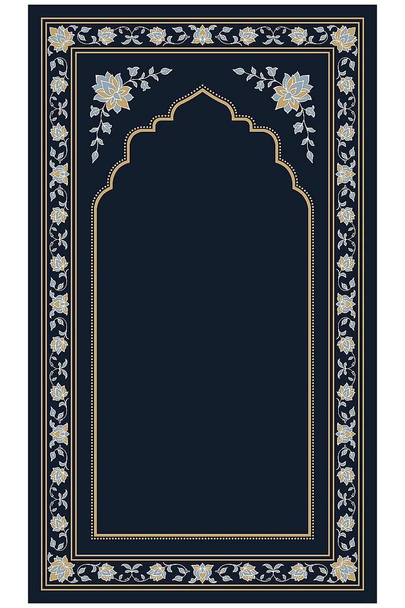 Anadolu Motifli Dekoratif Pamuk Tabanlı Namaz Seccadesi - Frenda (1)