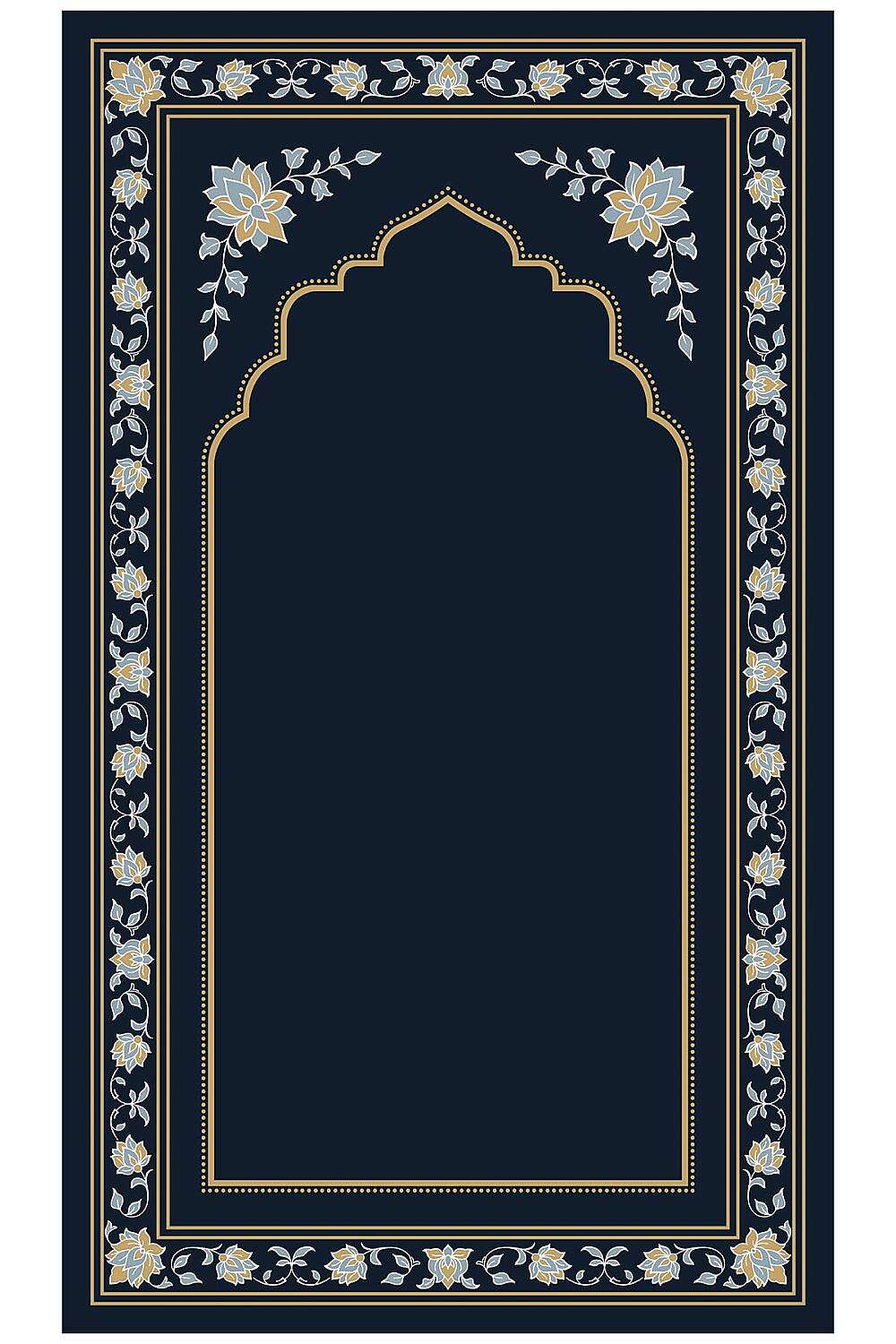 Anadolu Motifli Dekoratif Pamuk Tabanlı Namaz Seccadesi - 2