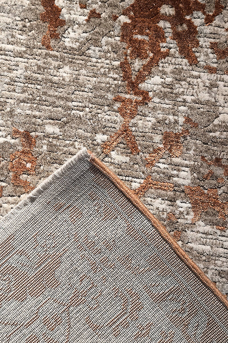 Antik Hermes Eskitme İskandinav Vintage Lüks Viskon Halı Hm03 Terra - 8