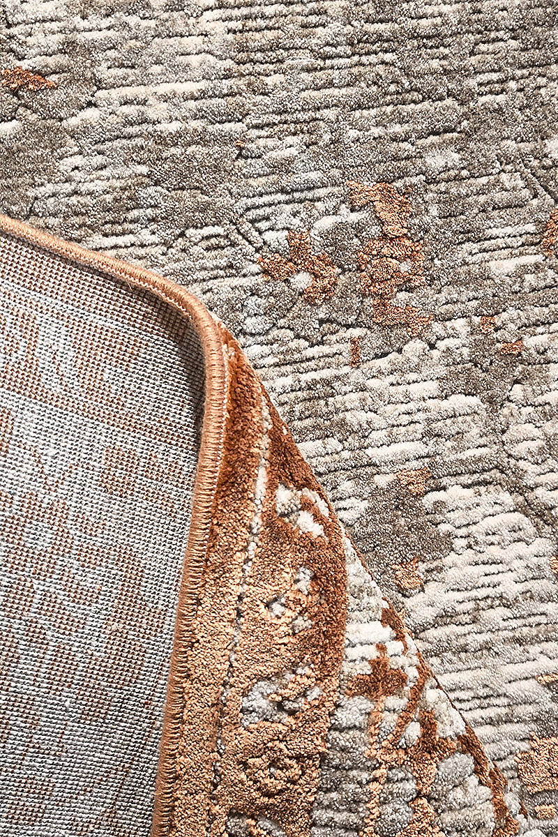 Antik Hermes Eskitme İskandinav Vintage Lüks Viskon Halı Hm03 Terra - 4