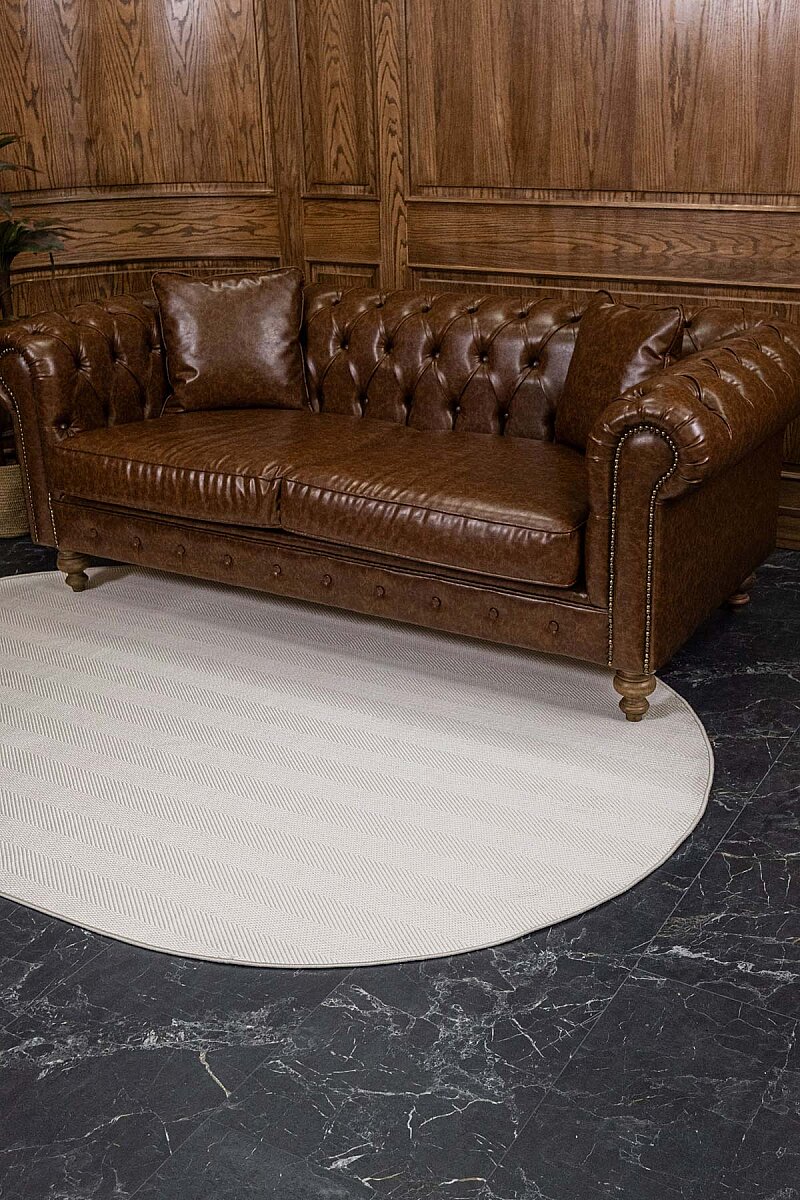 Aura Balıksırtı Sisal Dokuma Kolay Temizlenebilir Oval Halı Au04 - 4