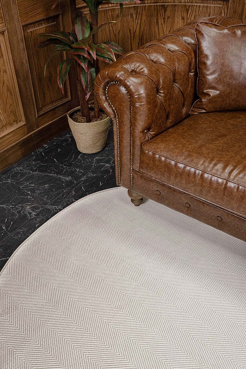 Aura Balıksırtı Sisal Dokuma Kolay Temizlenebilir Oval Halı Au04 - 9