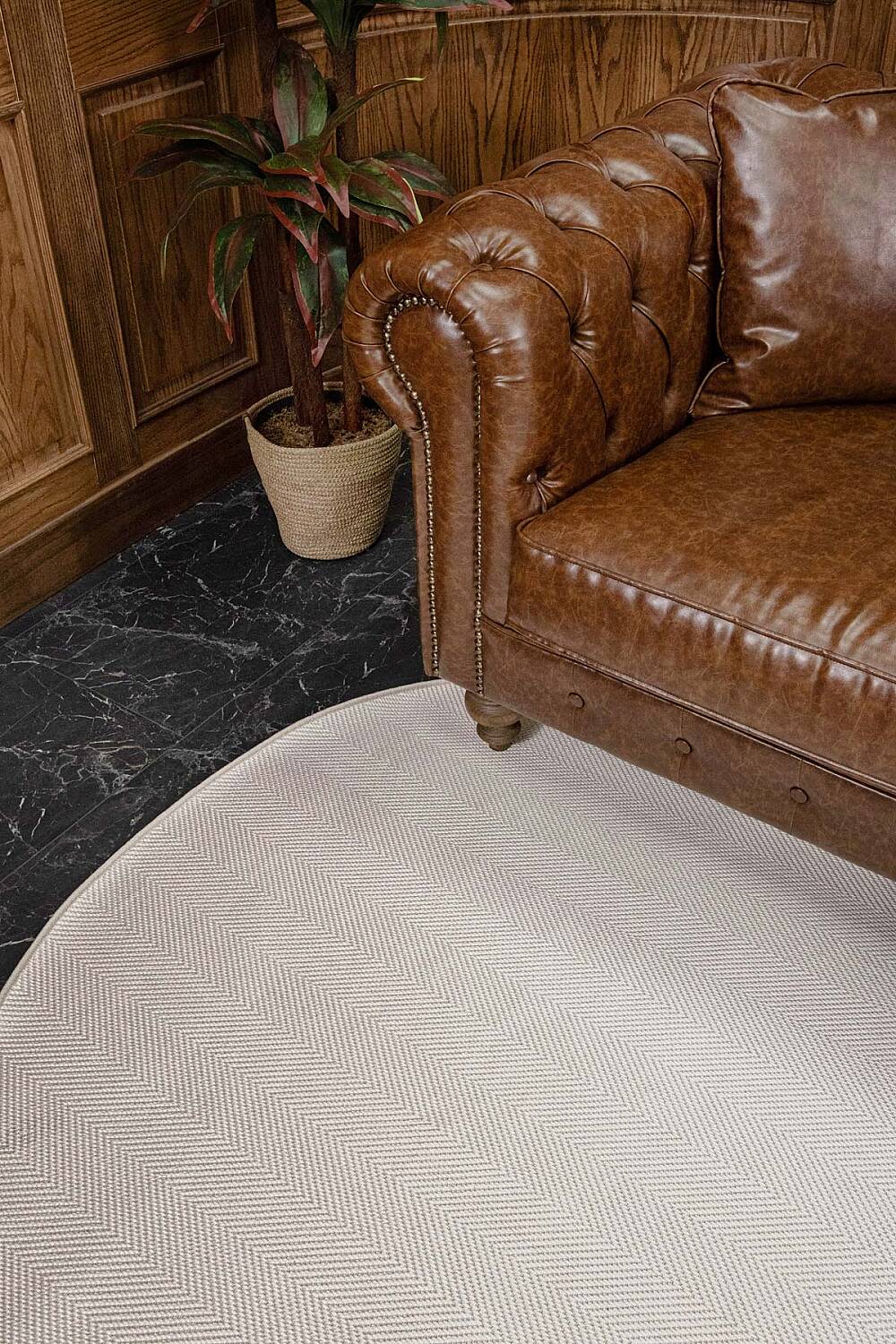 Aura Balıksırtı Sisal Dokuma Kolay Temizlenebilir Oval Halı Au04 - 9
