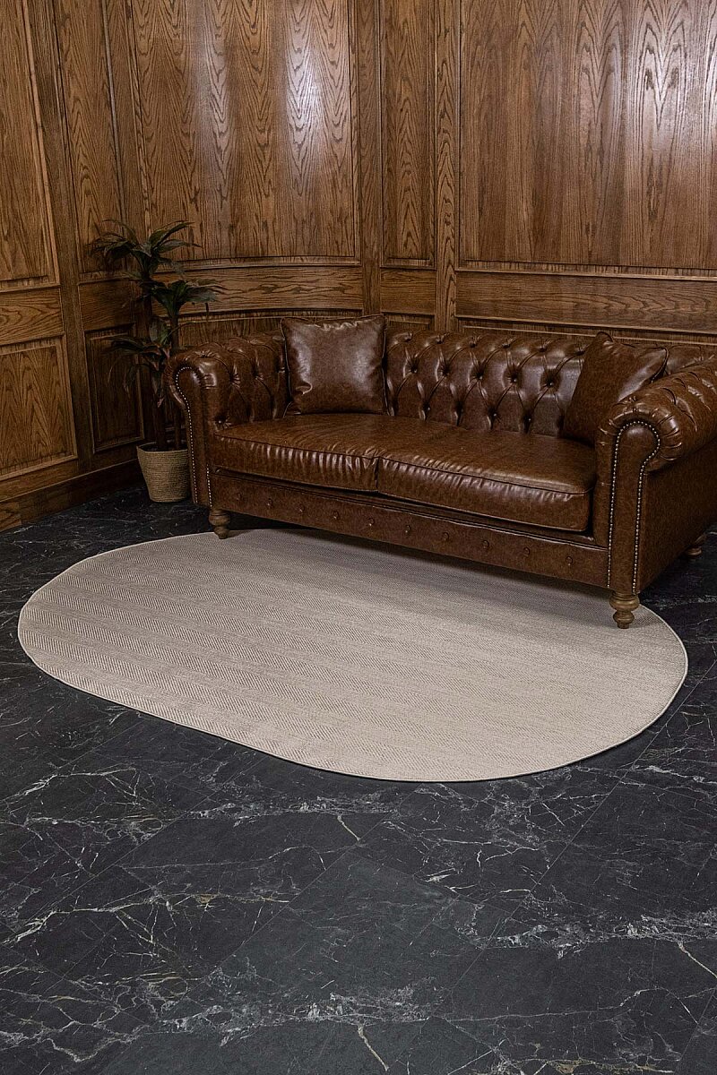Aura Balıksırtı Sisal Dokuma Kolay Temizlenebilir Oval Halı Au05 - 9