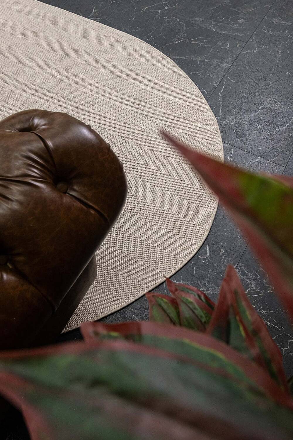 Aura Balıksırtı Sisal Dokuma Kolay Temizlenebilir Oval Halı Au05 - 1