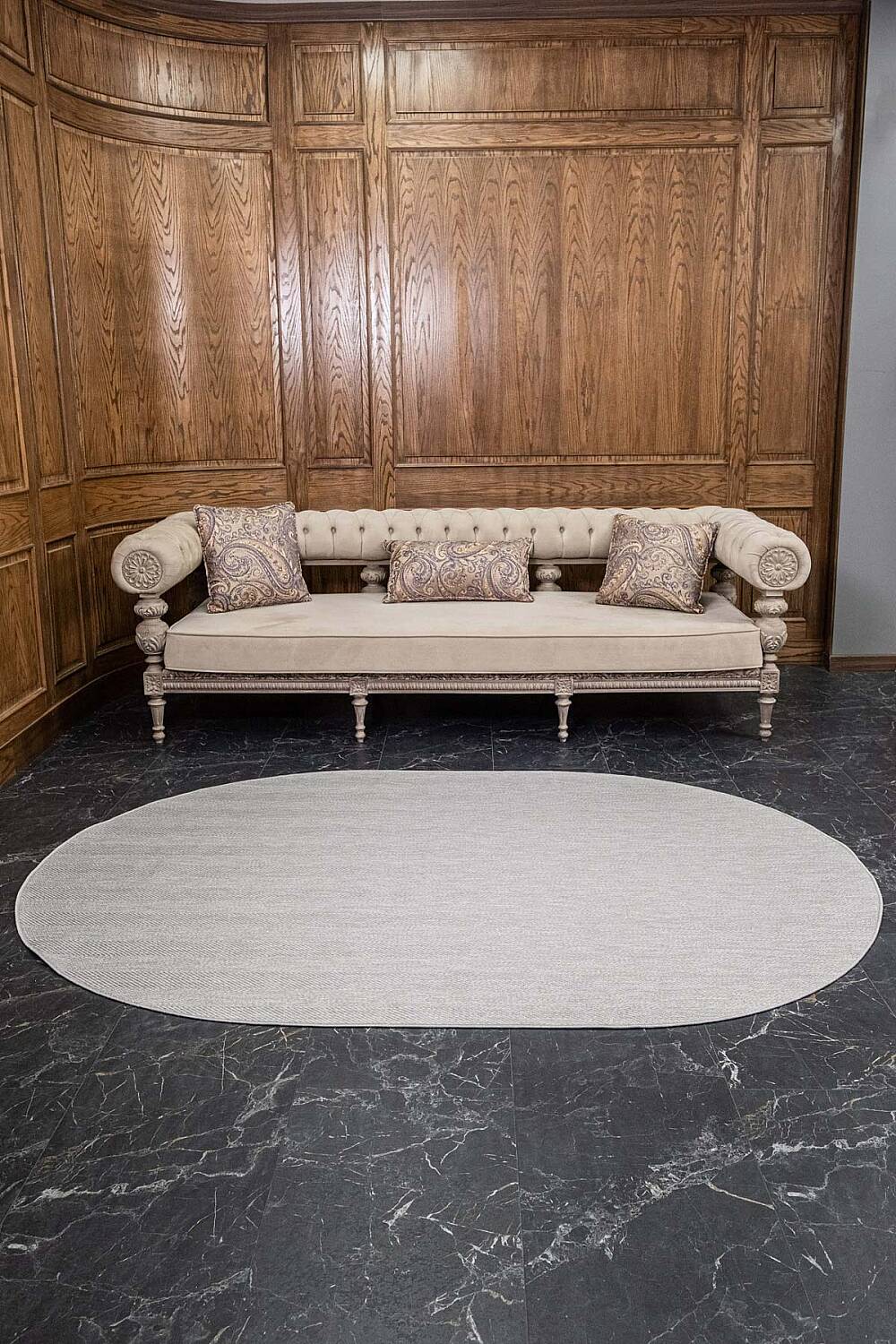 Aura Balıksırtı Sisal Dokuma Kolay Temizlenebilir Oval Halı Au06 - 3