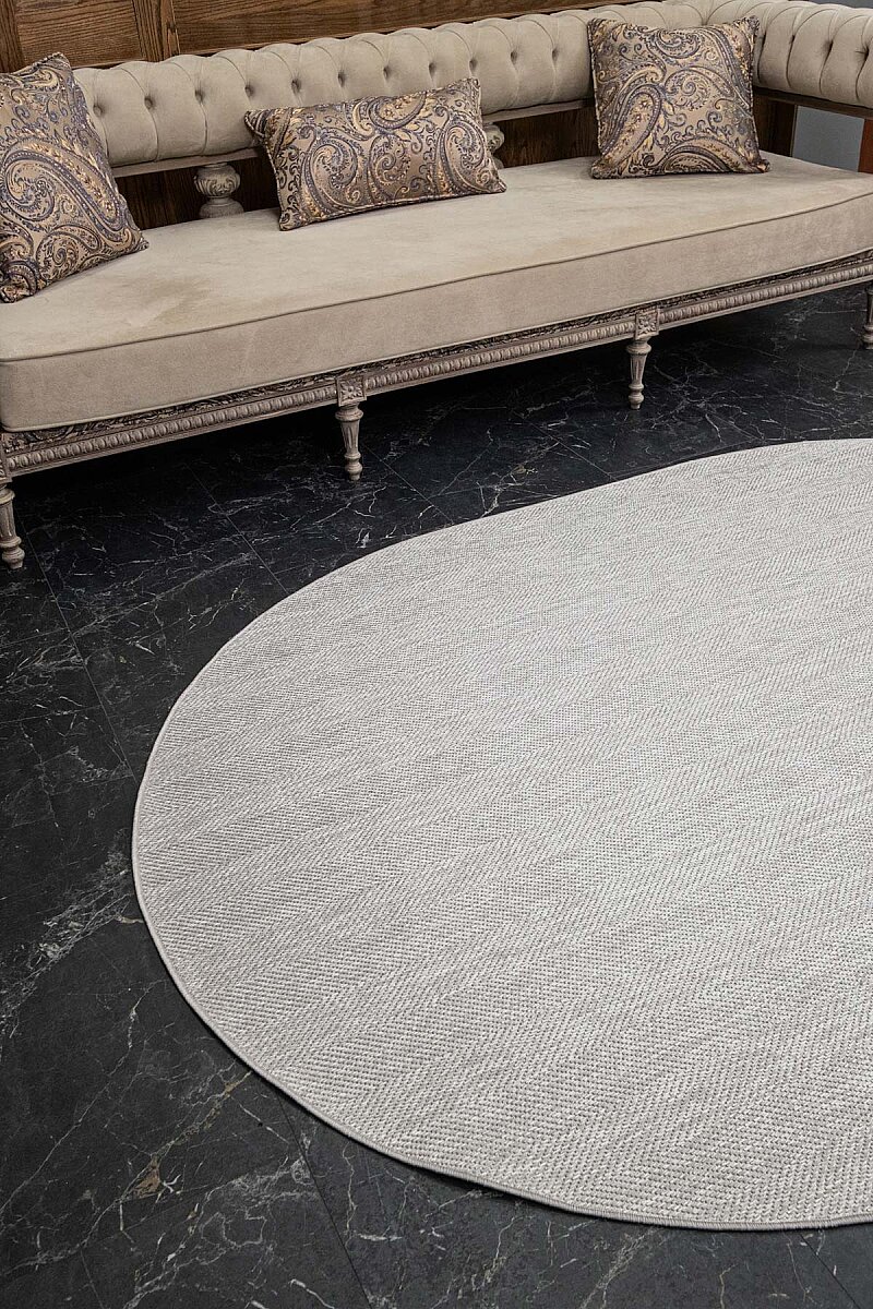 Aura Balıksırtı Sisal Dokuma Kolay Temizlenebilir Oval Halı Au06 