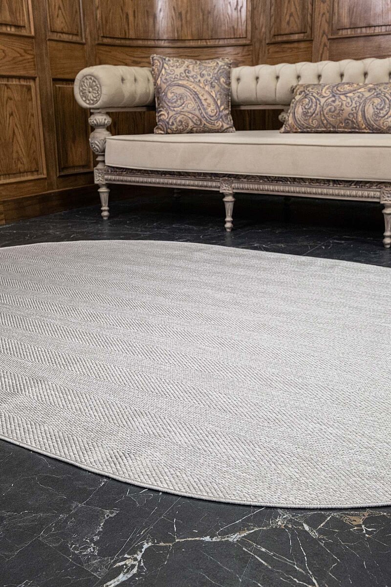 Aura Balıksırtı Sisal Dokuma Kolay Temizlenebilir Oval Halı Au06 - 9