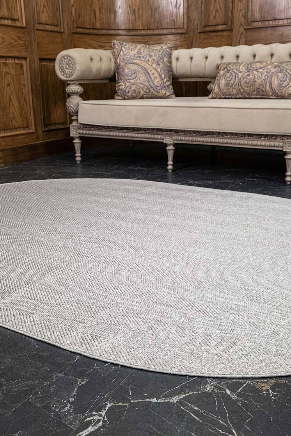 Aura Balıksırtı Sisal Dokuma Kolay Temizlenebilir Oval Halı Au06 - 9