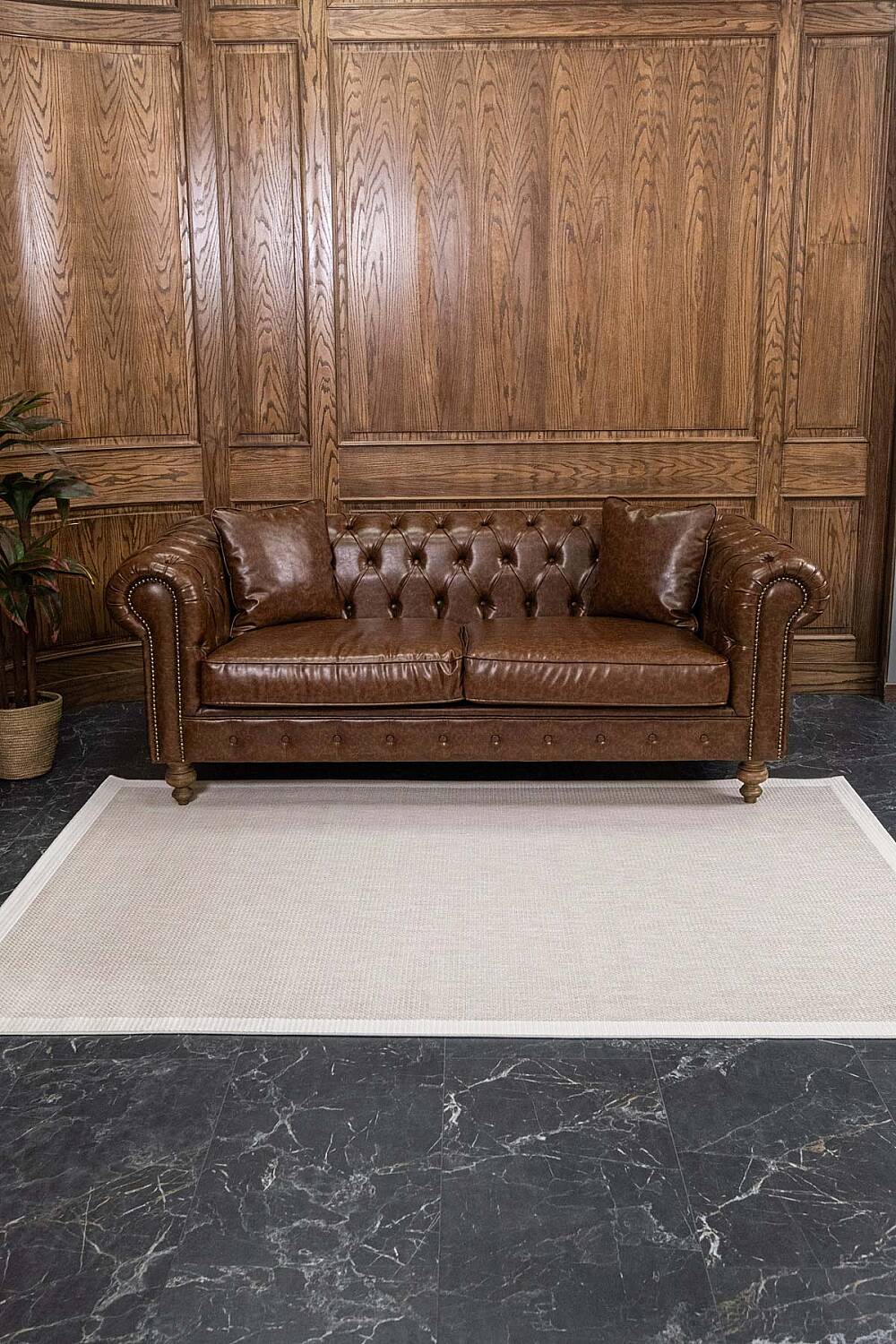 Aura Çerçeveli Sisal Dokuma Kolay Temizlenebilir Halı Au01 - 5
