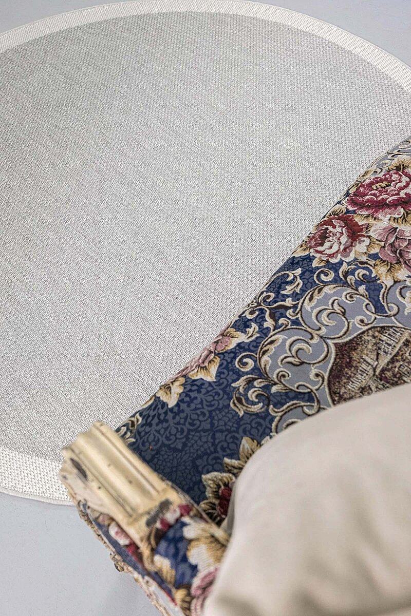 Aura Çerçeveli Sisal Dokuma Kolay Temizlenebilir Yuvarlak Halı Au02 - 4