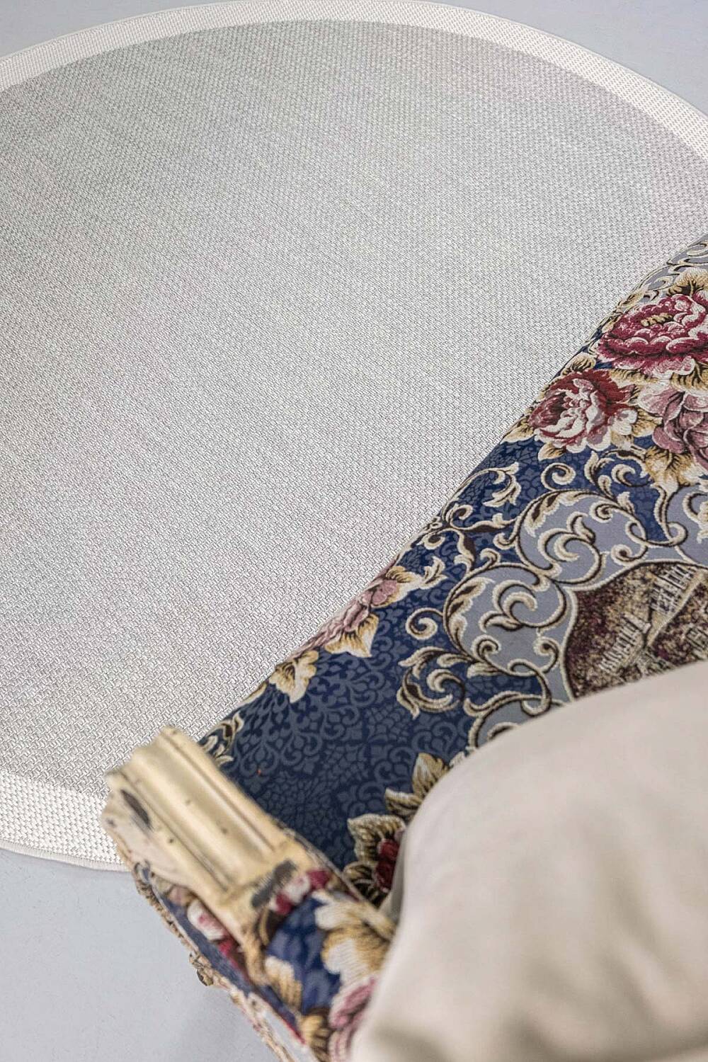 Aura Çerçeveli Sisal Dokuma Kolay Temizlenebilir Yuvarlak Halı Au02 - 4