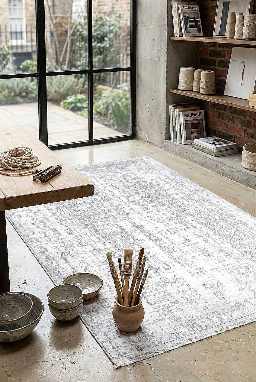 Etnik Craft Madre Modern Desenli Halı Md01 Gri - 1