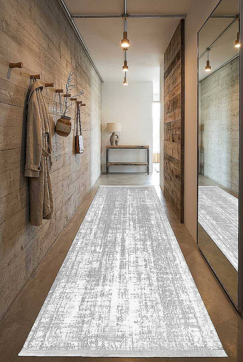 Etnik Craft Madre Modern Desenli Yolluk Özel Ölçü Kesme Halı Md01 Gri - 1