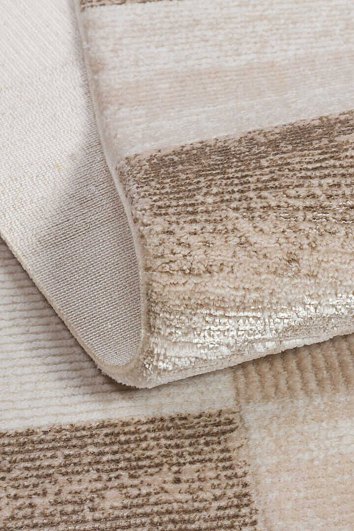 Etnik Craft Madre Modern Desenli Yolluk Özel Ölçü Kesme Halı Md05 Bej - 5