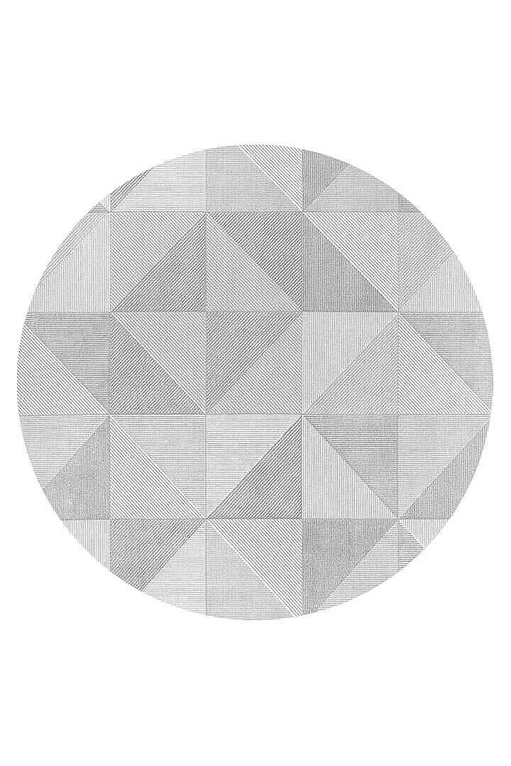 Etnik Craft Madre Modern Desenli Yuvarlak Halı Md04 Gri - 2