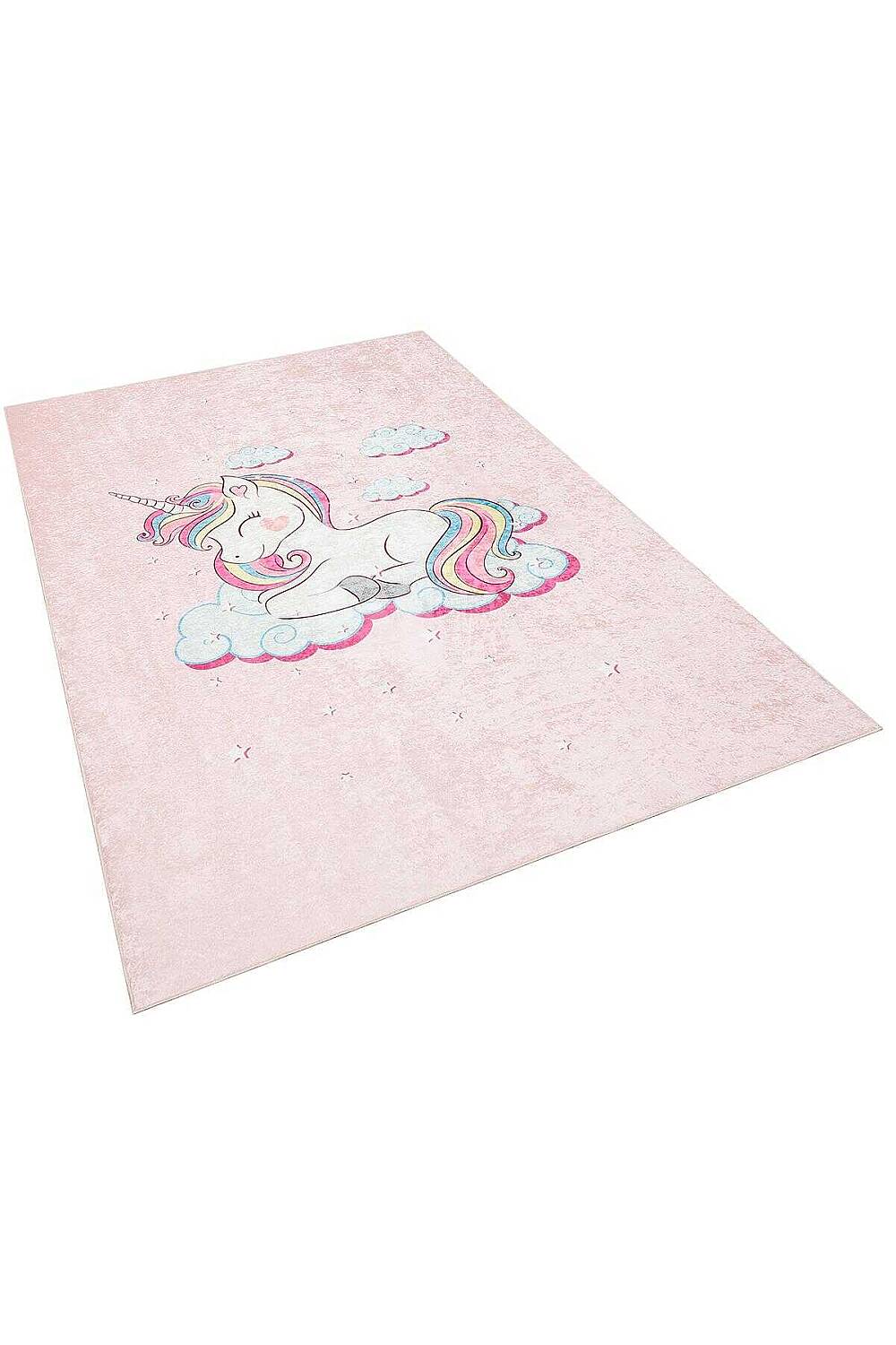 Frenda Home Unıcorn Pamuk Taban Dekoratif Baskılı Çocuk Odası Halısı Pembe - 3