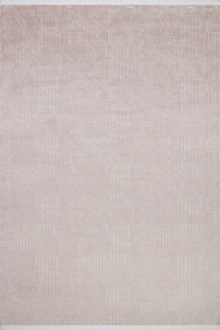 Geometrik Abstract Desenli Prato İpeksi Lüks Viskon Halı Pr07 Bej - 2