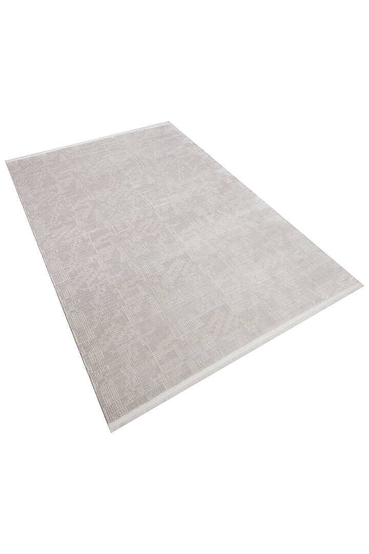 Geometrik Abstract Desenli Prato İpeksi Lüks Viskon Halı Pr09 Gri - 3