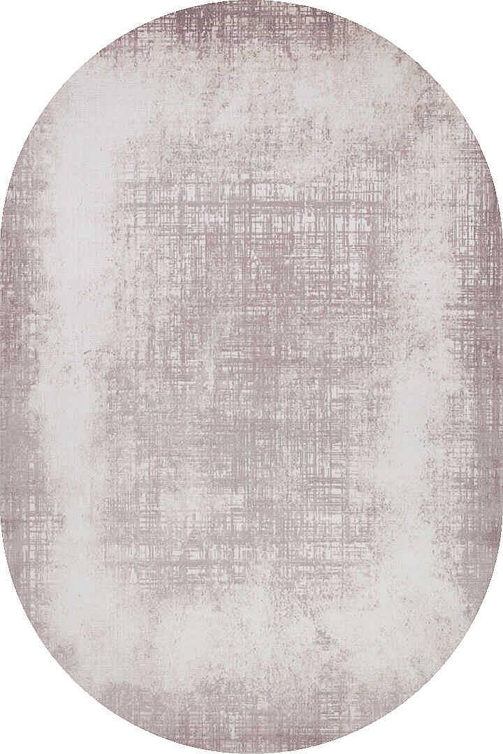 Geometrik Abstract Desenli Prato İpeksi Lüks Viskon Oval Halı Pr05 Krem - 2