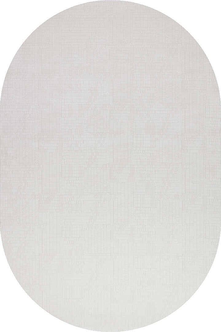 Geometrik Abstract Desenli Prato İpeksi Lüks Viskon Oval Halı Pr08 Gri - 2