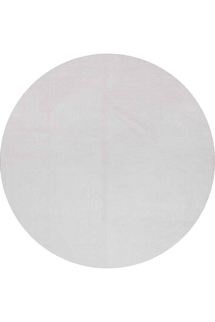 Geometrik Abstract Desenli Prato İpeksi Lüks Viskon Yuvarlak Halı Pr03 Gri - 2