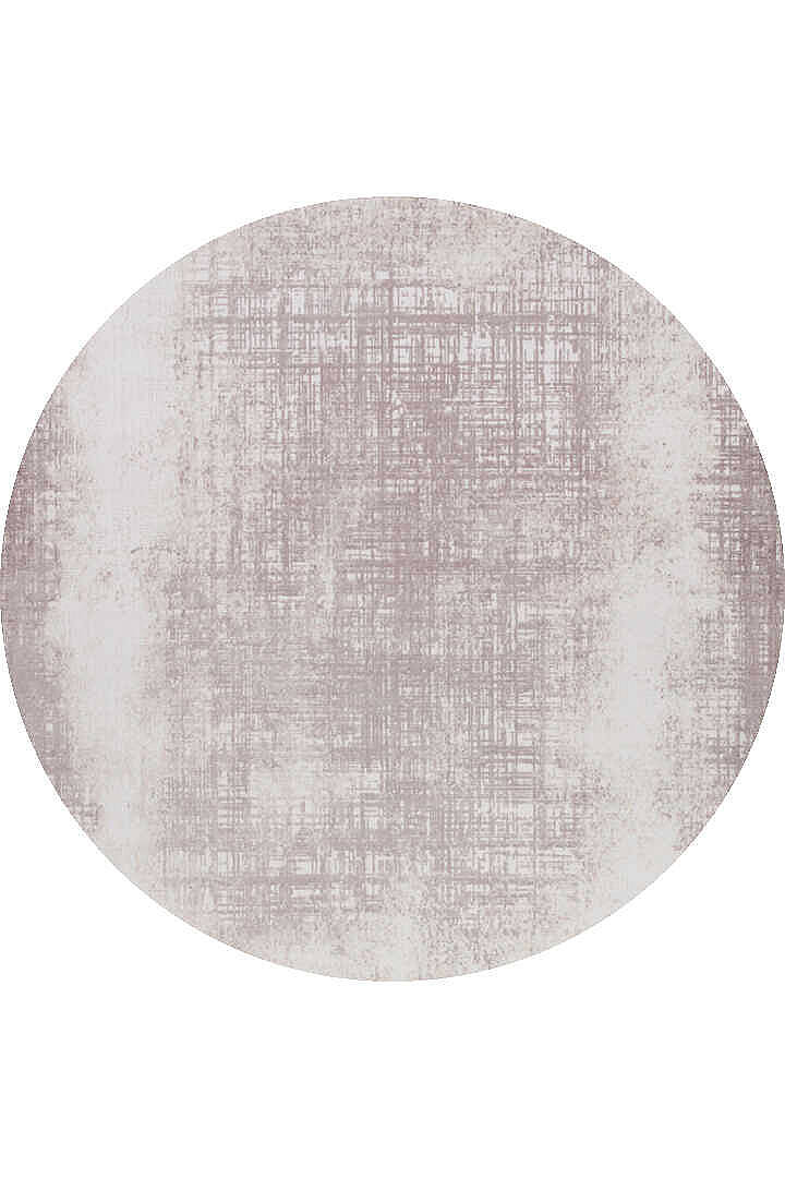Geometrik Abstract Desenli Prato İpeksi Lüks Viskon Yuvarlak Halı Pr05 Krem - 2