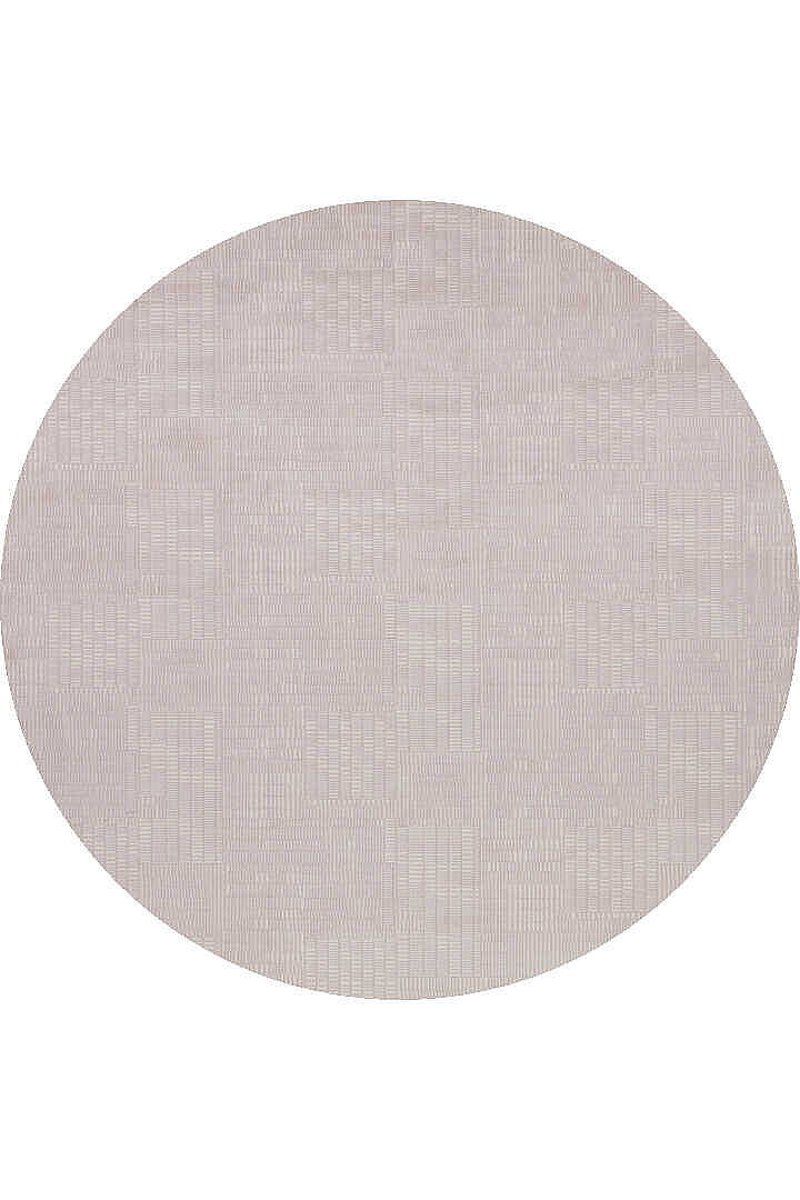 Geometrik Abstract Desenli Prato İpeksi Lüks Viskon Yuvarlak Halı Pr07 Bej - 2