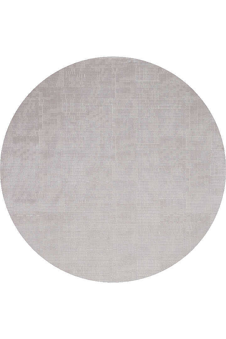 Geometrik Abstract Desenli Prato İpeksi Lüks Viskon Yuvarlak Halı Pr09 Gri - 2