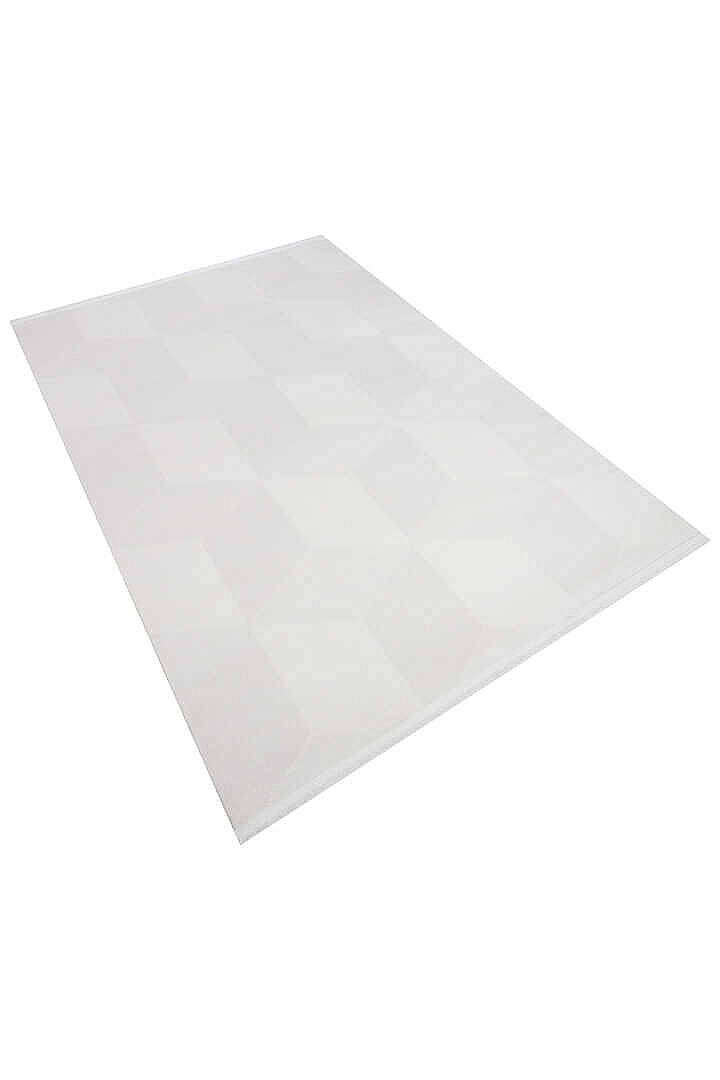 Geometrik Küp Desenli Prato İpeksi Lüks Viskon Halı Pr02 Gri - 3