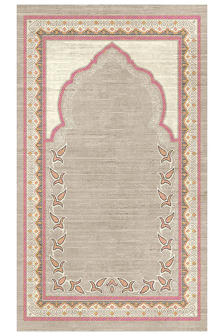 Harem Motifli Dekoratif Pamuk Tabanlı Namaz Seccadesi - 2