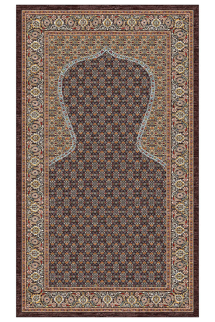 Kehribar Motifli Dekoratif Pamuk Tabanlı Namaz Seccadesi - 2