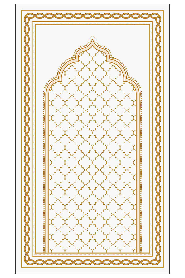 Saray Motifli Dekoratif Pamuk Tabanlı Namaz Seccadesi - Frenda (1)