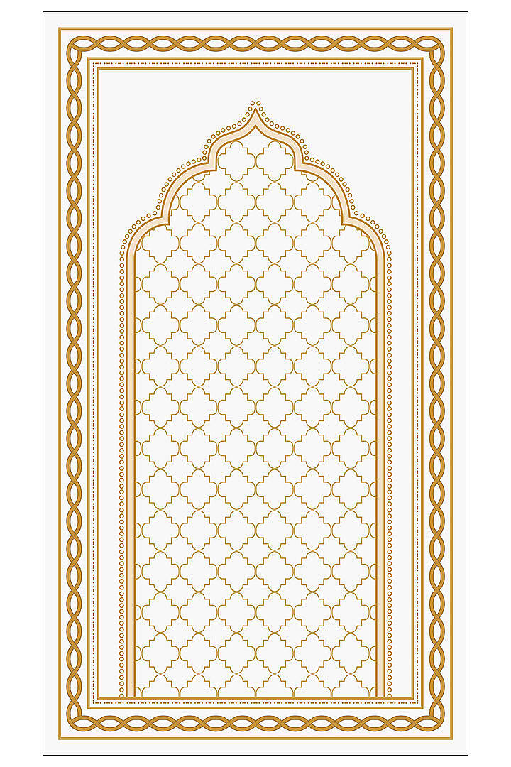 Saray Motifli Dekoratif Pamuk Tabanlı Namaz Seccadesi - 2