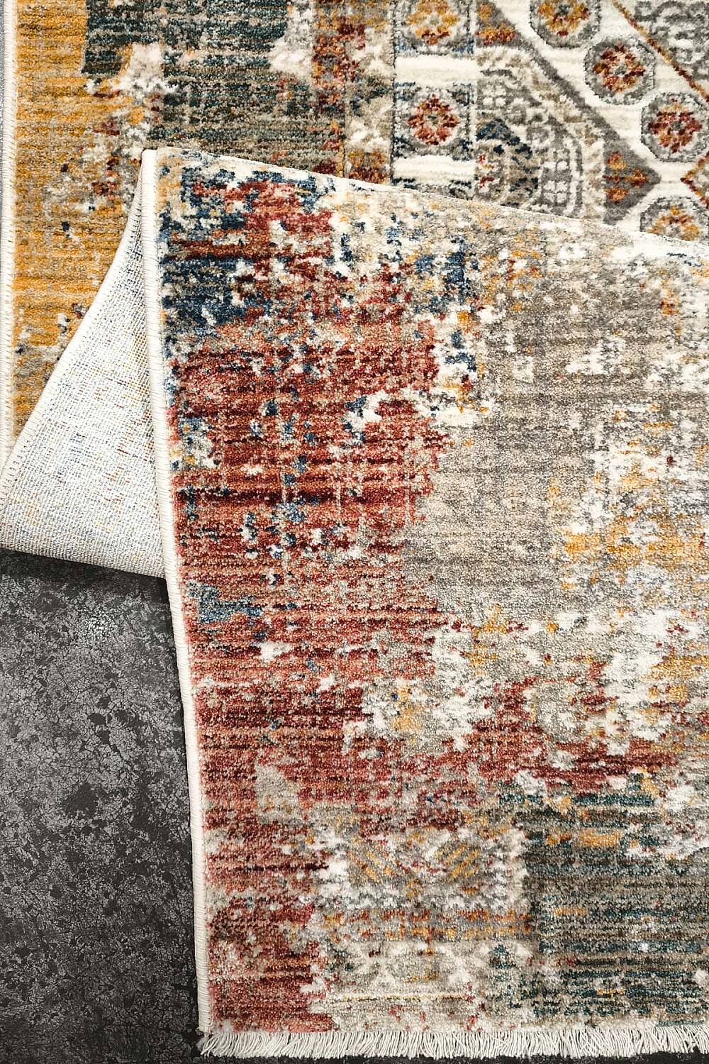Sultani Şal Vintage Eskitme Görünümlü Oturma Odası Halısı - 4