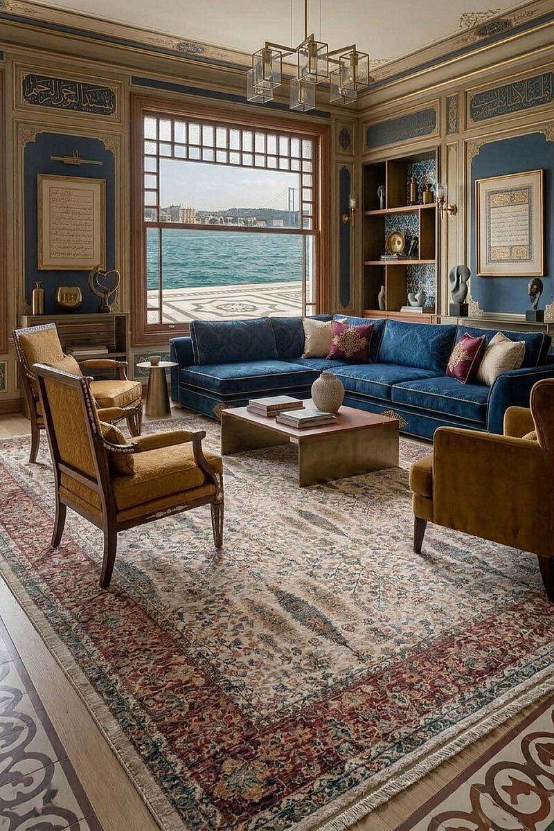 Vintage Sultani Şal Klasik Osmanlı Motifli Dekoratif Salon Halısı - Frenda