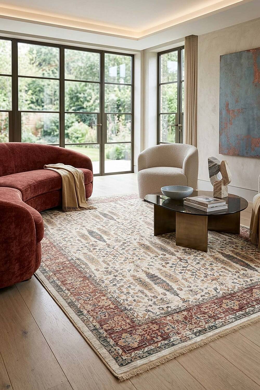 Vintage Sultani Şal Klasik Osmanlı Motifli Dekoratif Salon Halısı - 3