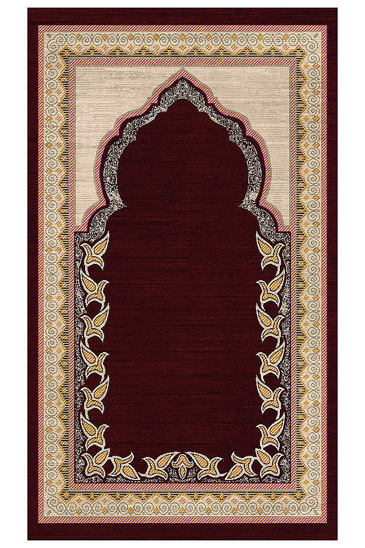 Yakut Motifli Dekoratif Pamuk Tabanlı Namaz Seccadesi - 2